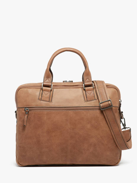 Leather Spider Briefcase 2 Compartments Etrier Brown spider ESPI8022 other view 4